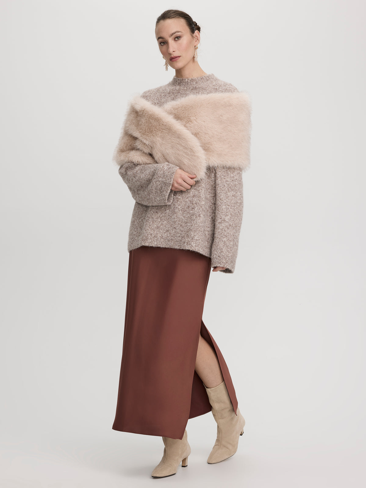 Maxi Column Satin Skirt