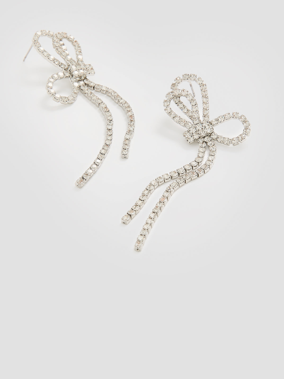 Bow Earrings with Rhinestones