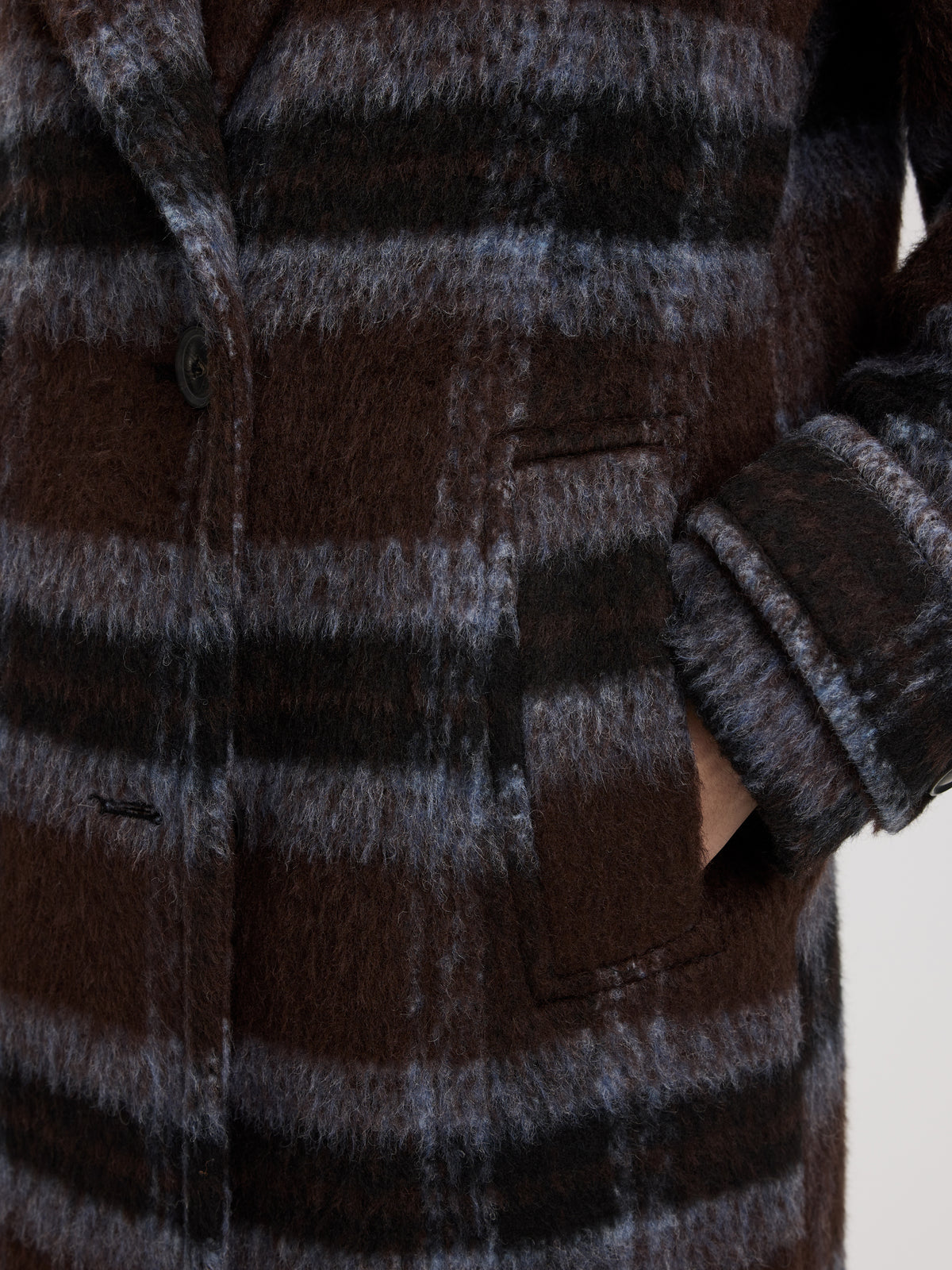 Oversized Double-Breasted Plaid Coat