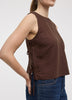 Crew-Neck Top with Self-Tie Sides