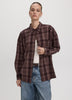 Loose Plaid Blouse with Pocket