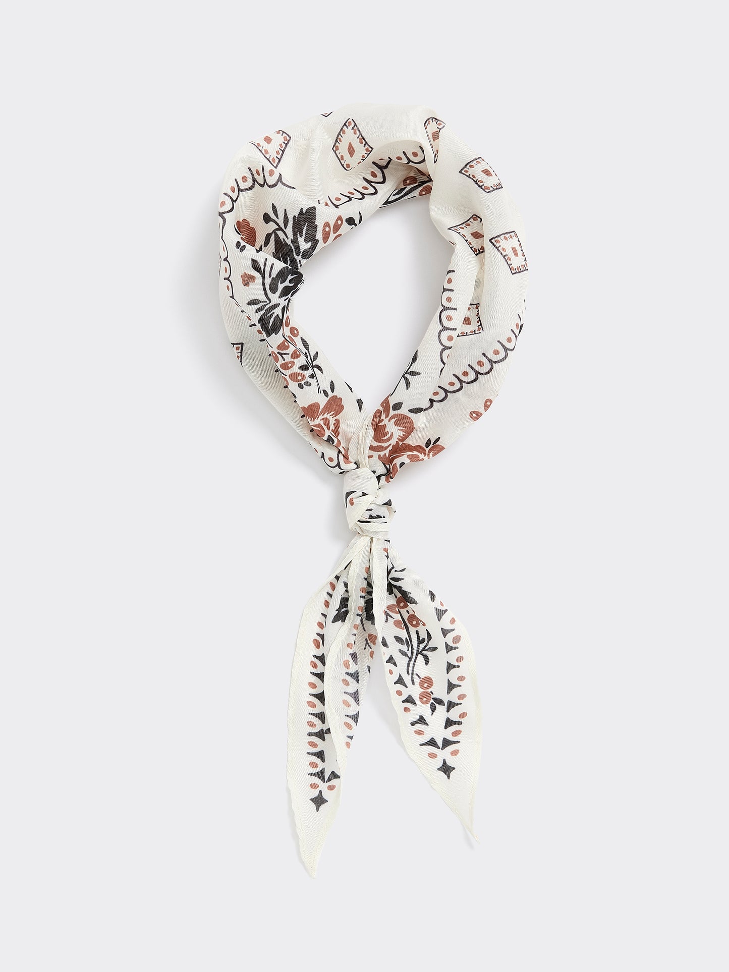Diamond-Shaped Scarf with Print