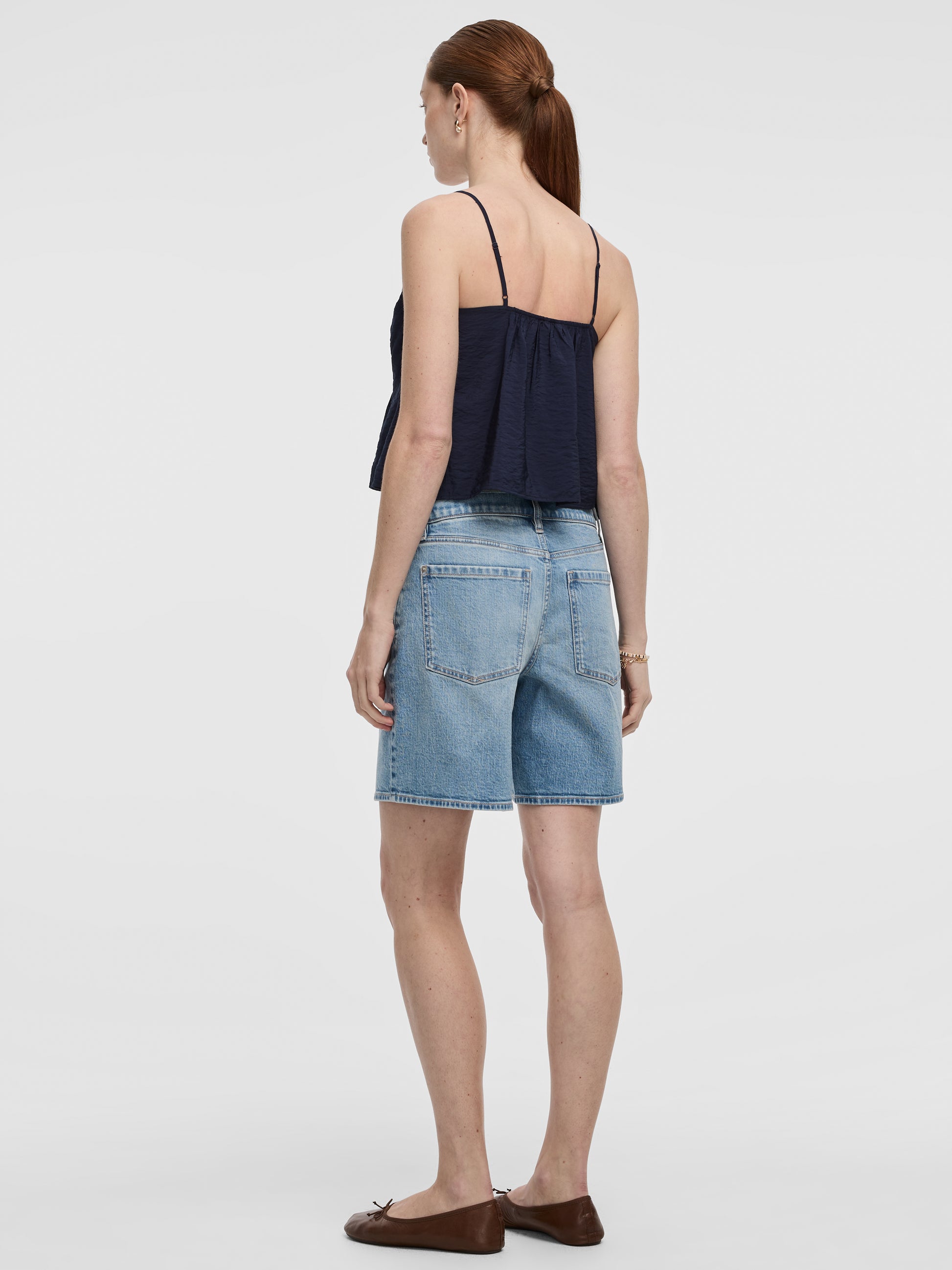 Cropped V-Neck Peplum Cami