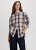 Loose Plaid Blouse with Pocket