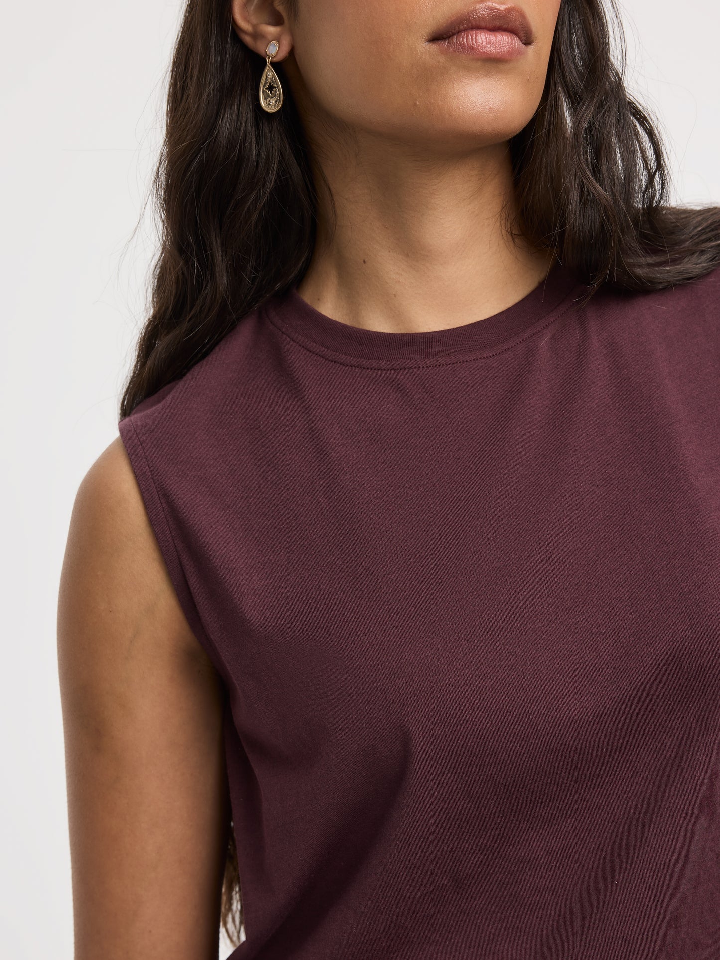 Crew-Neck Tank with Bubble Hem