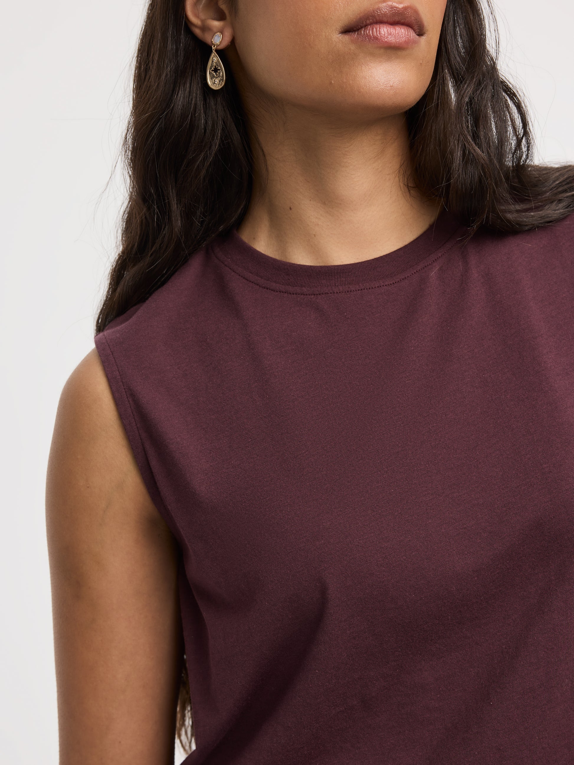 Crew-Neck Tank with Bubble Hem