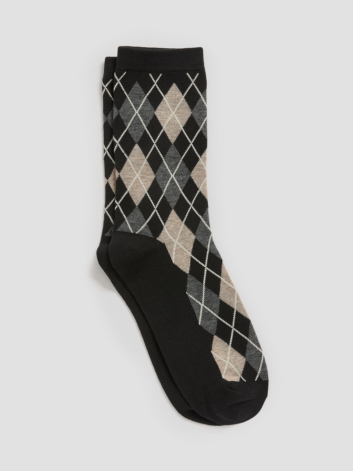 Crew Socks with Argyle Pattern