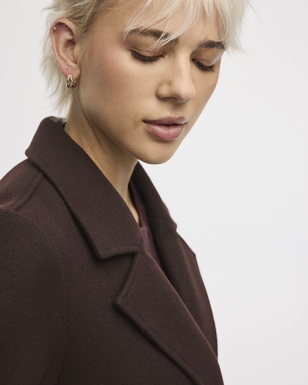 Long Coat with Two-Button Closure