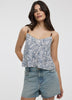 Cropped V-Neck Peplum Cami