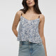 Cropped V-Neck Peplum Cami