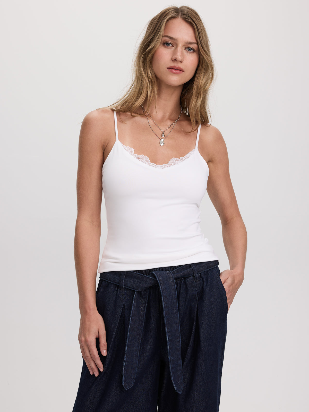 V-Neck Cami with Lace Trim - R Essentials