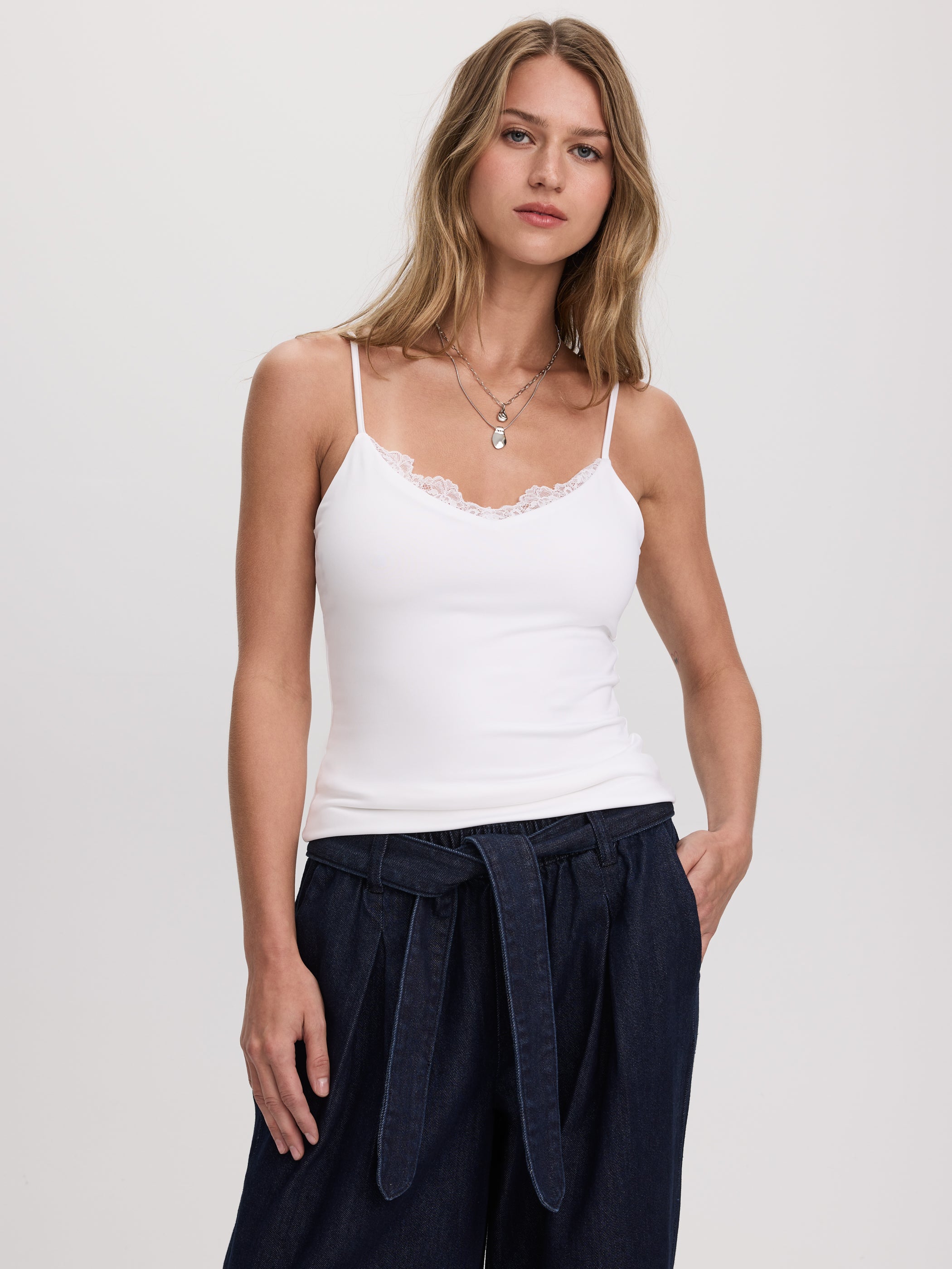V-Neck Cami with Lace Trim - R Essentials