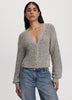 Long-Balloon-Sleeve V-Neck Cardigan