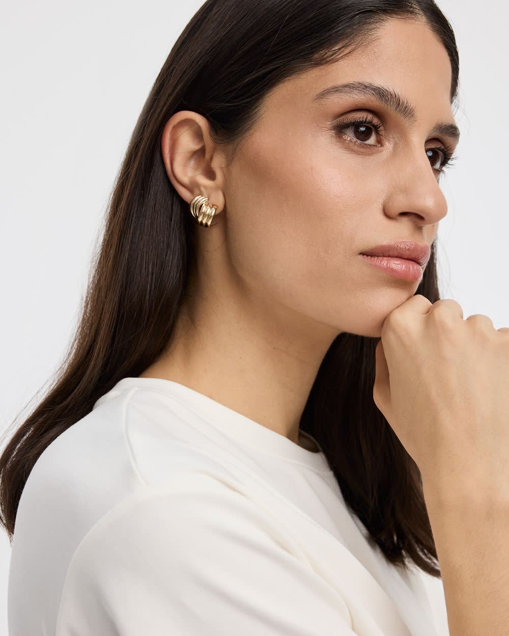 Boucles d'oreilles texturées à effet croisé