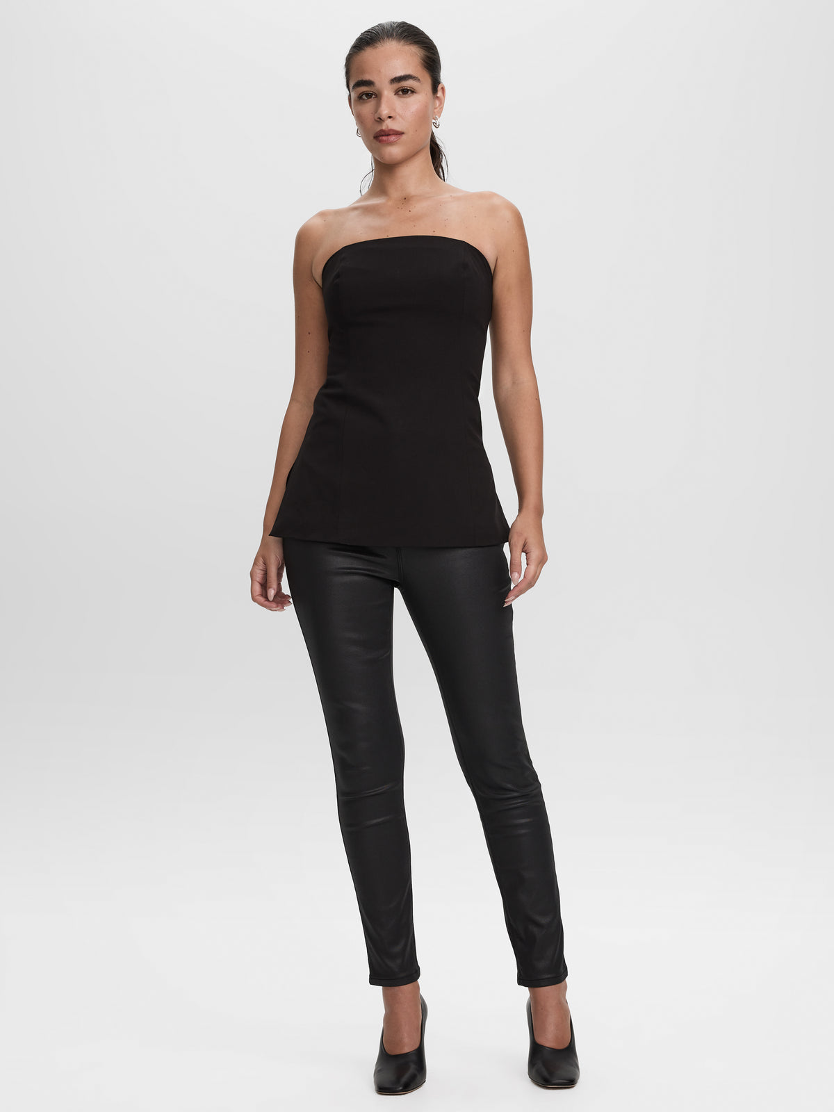 Skinny-Leg High-Rise Coated Jeans - The Signature (R)
