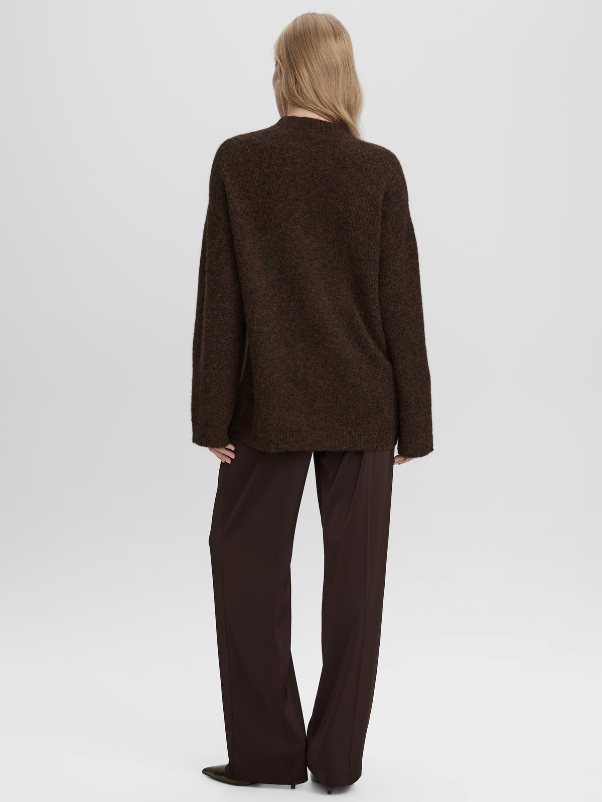 Long-Sleeve Mock-Neck Wool-Blend Sweater