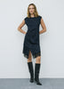 Fitted Cocktail Dress with Knot and Lace Trim