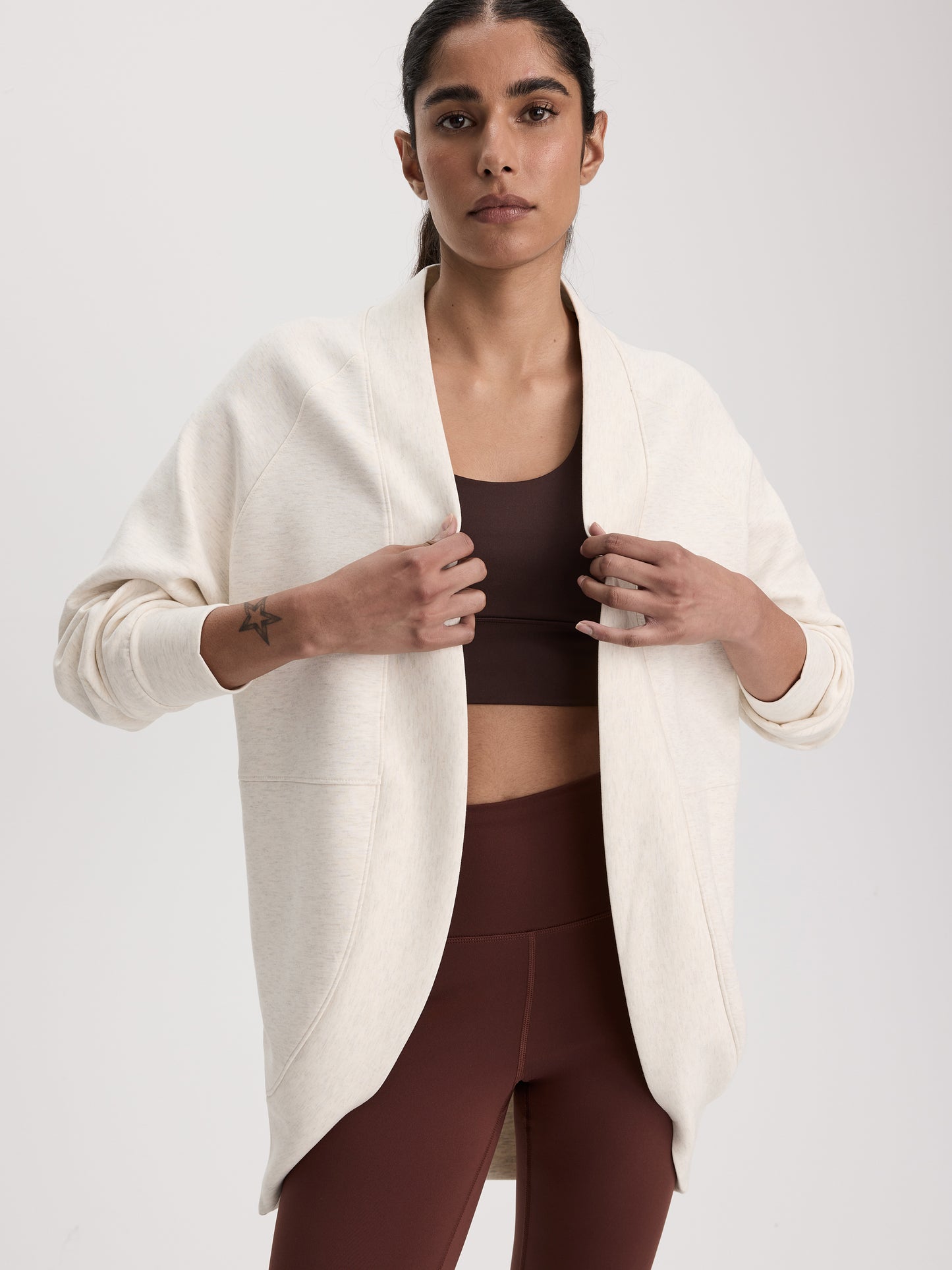 Long-Sleeve Open Cardigan with Pockets - HYLUX Hyba