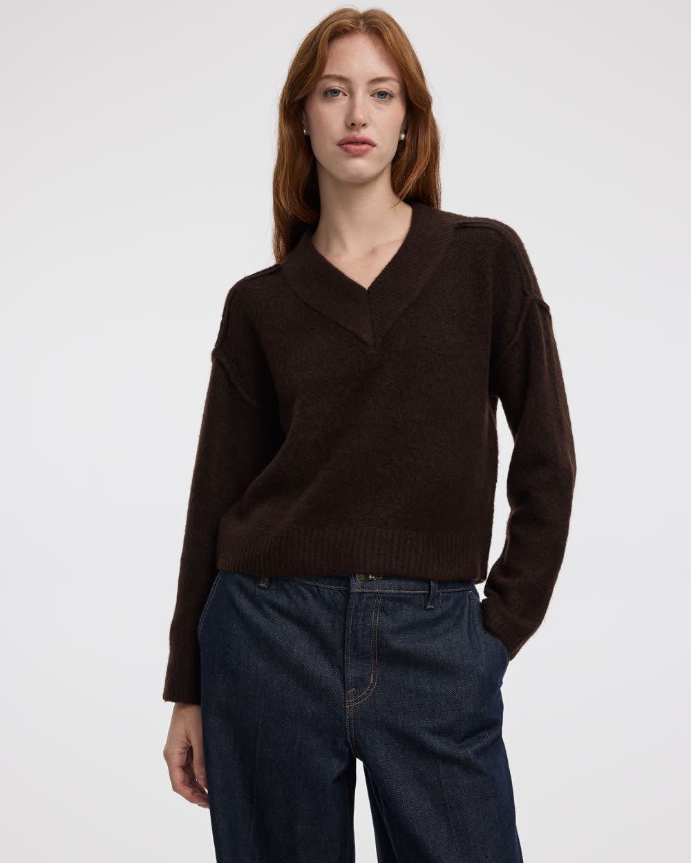 Pull à manches longues et col V