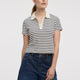 Striped Short-Sleeve Polo Sweater