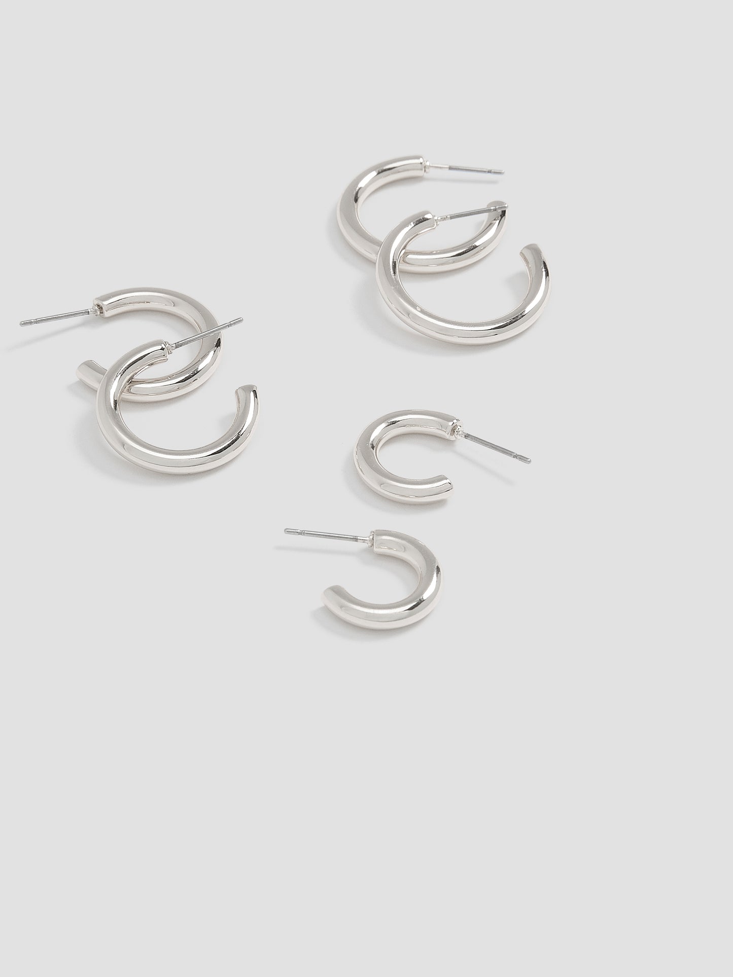 Stainless Steel Hoop Earrings – Set of 3