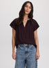 Split-Neck Blouse with Flutter Sleeves