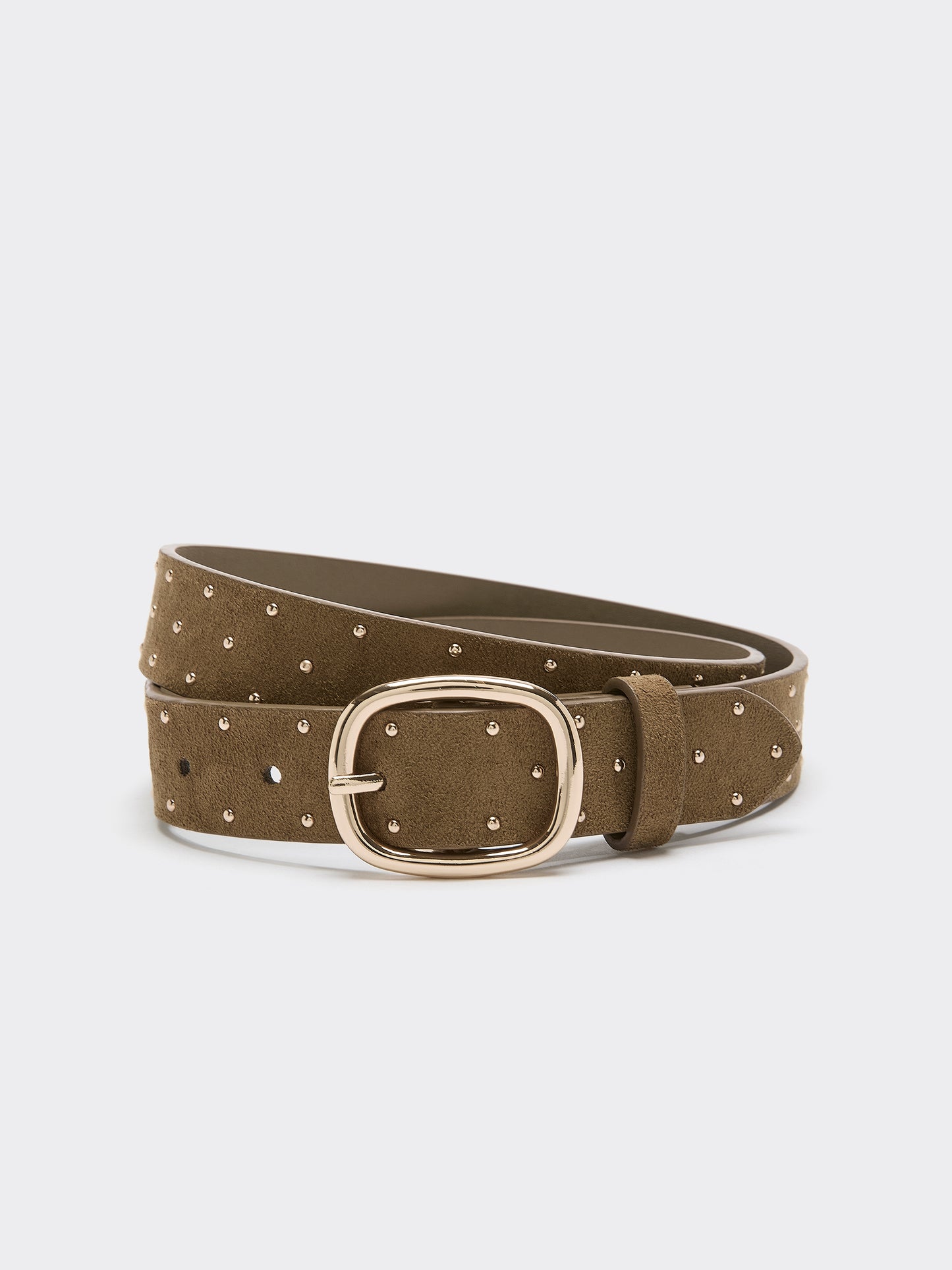 Studded Faux Suede Belt