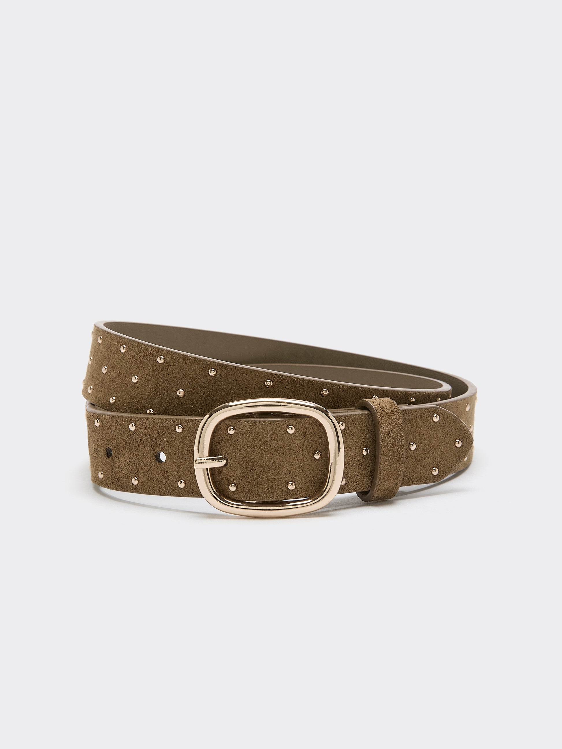 Studded Faux Suede Belt