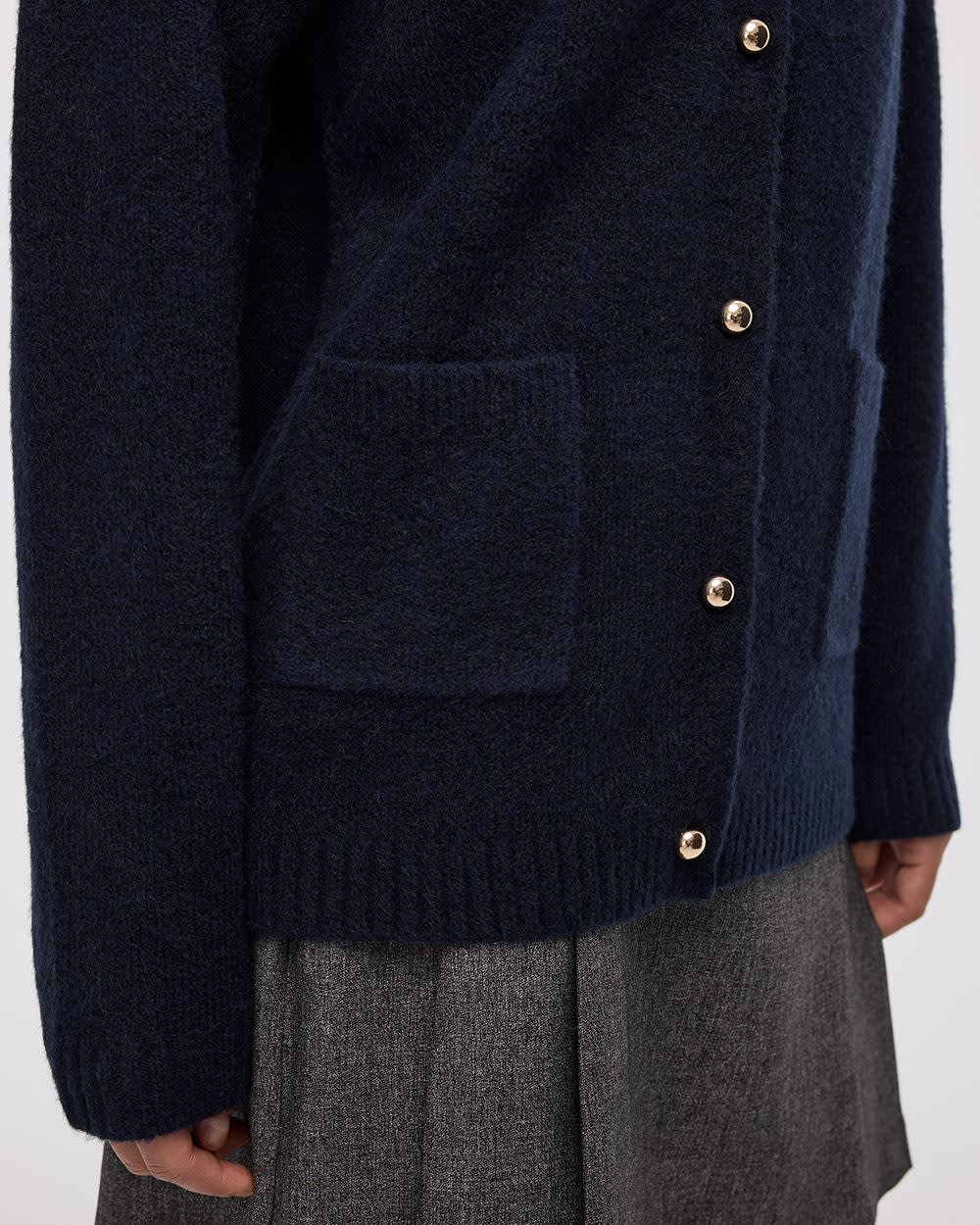 Cardigan long à col V avec poches