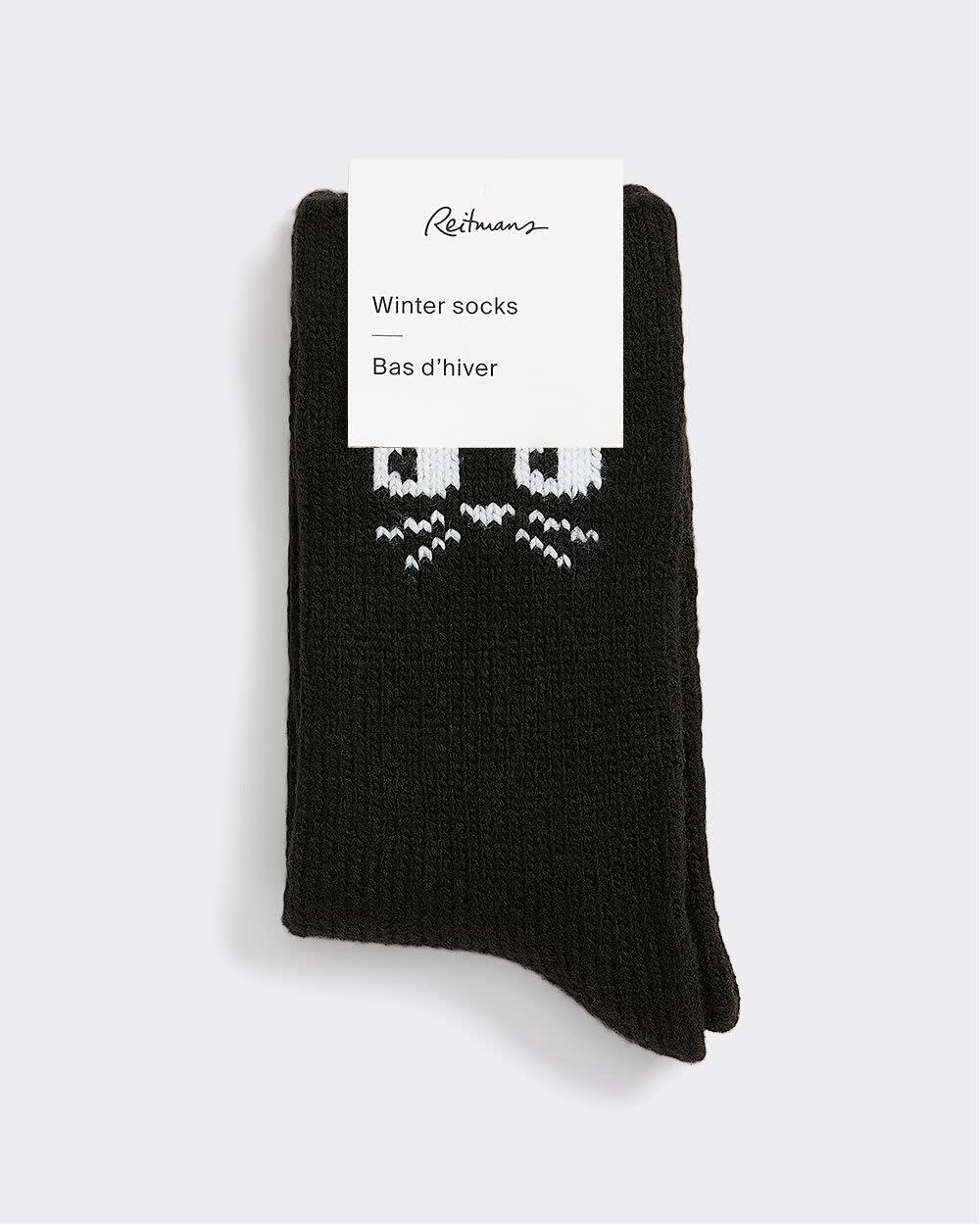 Winter Socks with Cat at Hem