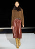 Faux Leather Midi Skirt