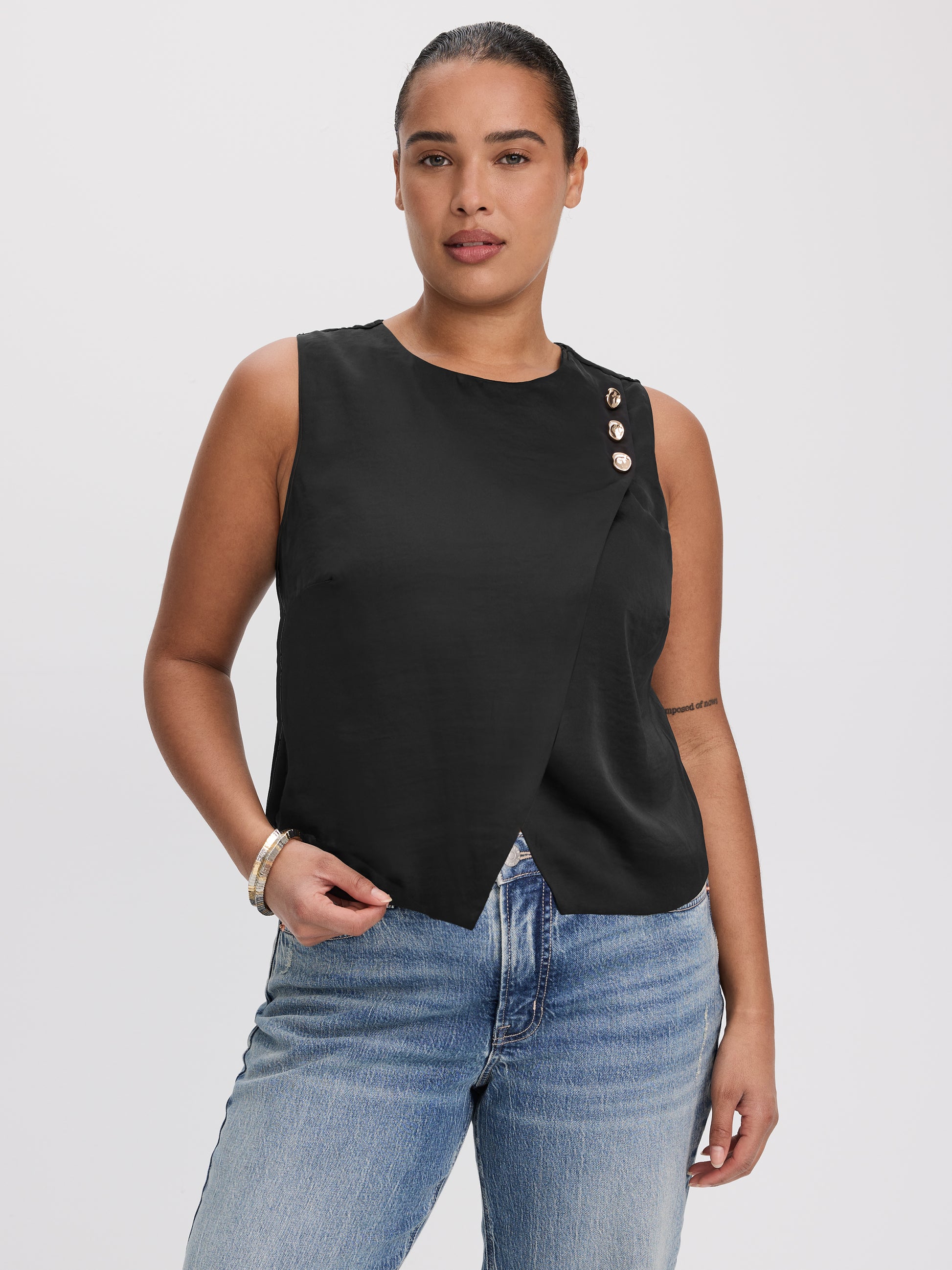Sleeveless Wrap Top