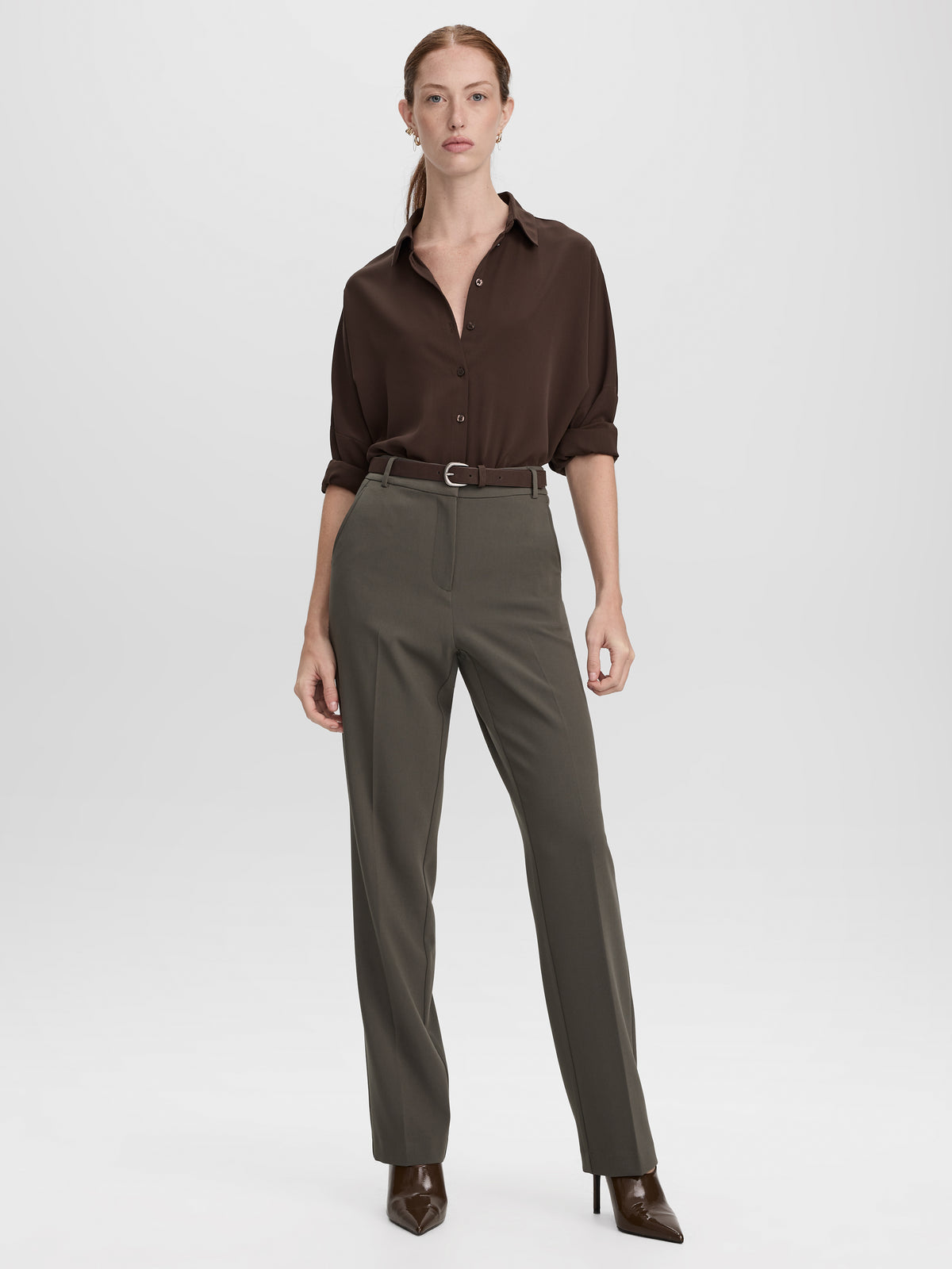 Straight-Leg High-Rise Pants - The Studio