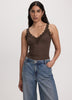 V-Neck Cami with Lace Trim