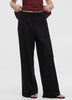 Wide-Leg High-Rise Pull-On Piqué Pant