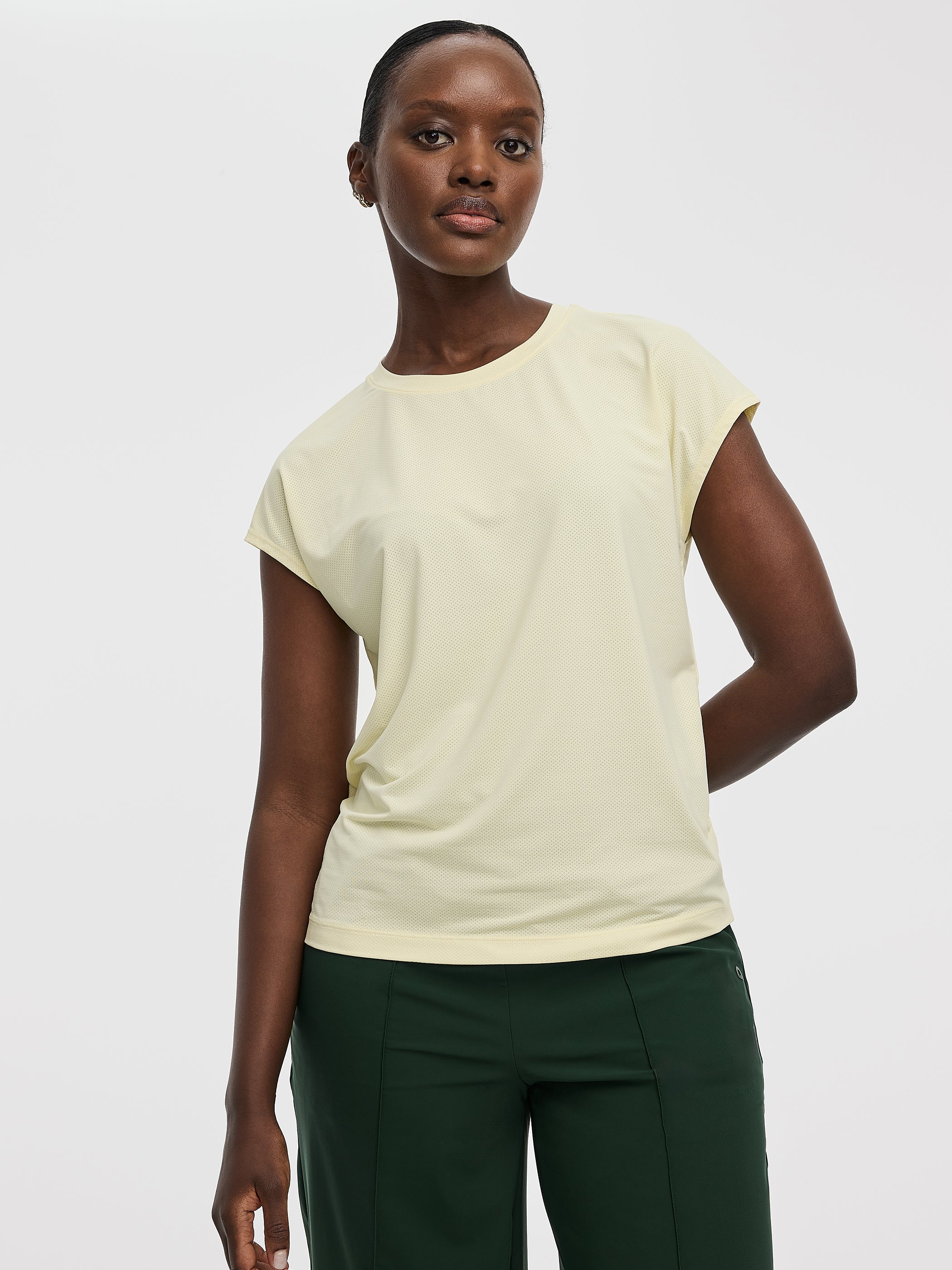 Extended-Sleeve Mesh Tee