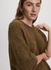 Elbow-Sleeve Crew-Neck Boxy Sweater