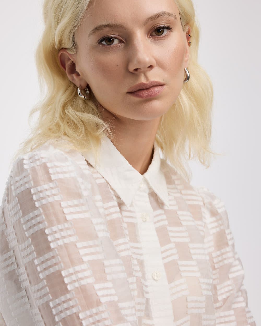 Long-Puffy-Sleeve Blouse