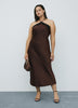 Sleeveless Halter-Neck Maxi Cocktail Dress