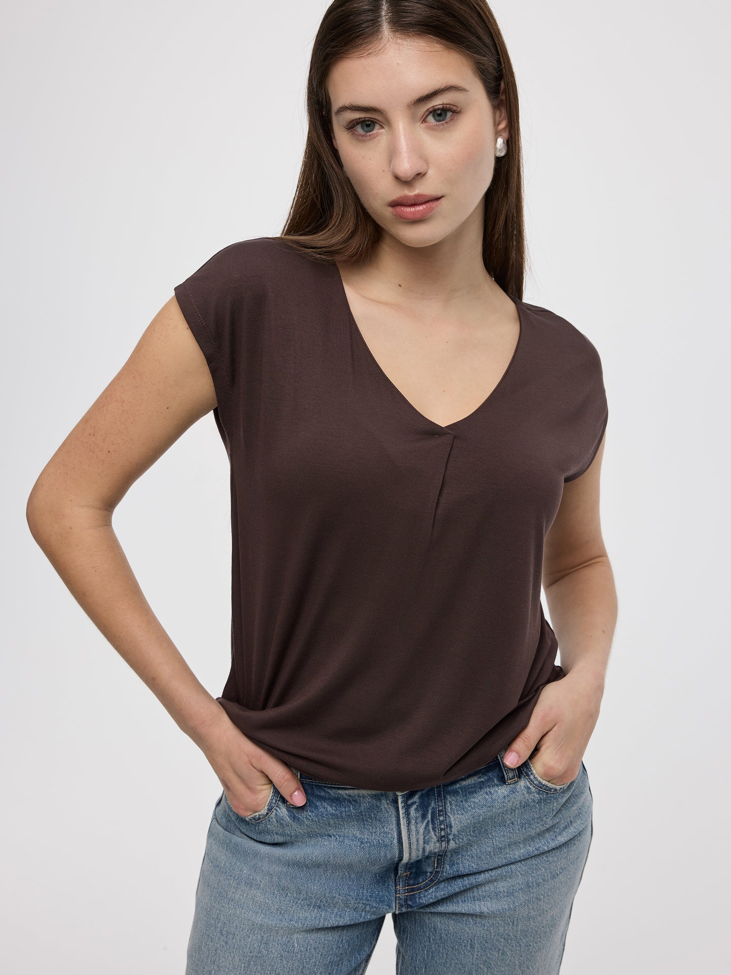 Extended-Sleeve V-Neck Tunic