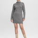 Long-Sleeve Mock-Neck Cable-Knit Mini Dress