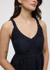 Sleeveless V-Neck Midi Dress with Soutache Embroideries