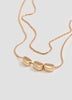 Collier court à deux chaînes avec pendentifs style galet
