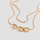 Collier court à deux chaînes avec pendentifs style galet