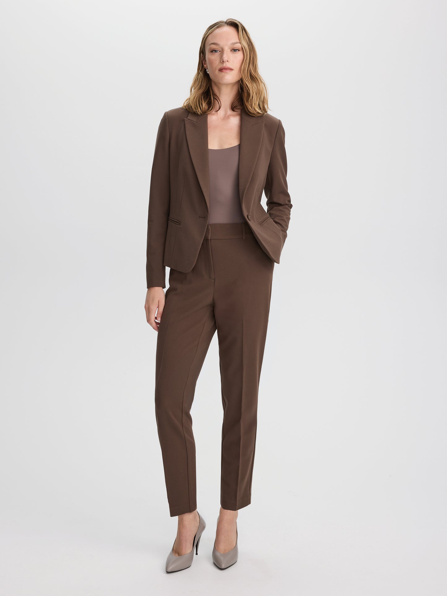 Slim-Leg High-Rise Ankle Pant