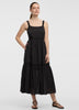 Sleeveless Square-Neck Maxi Dress with Crochet Trims