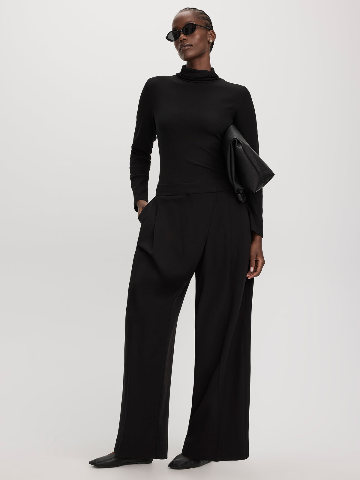 Wide-Leg Wrap-Waist Pant - Curvy Fit