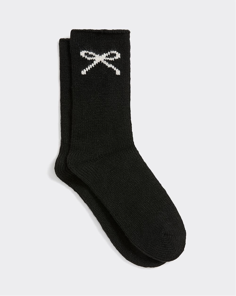 Winter Socks with Bow at Hem
