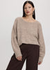 Long-Sleeve Boat-Neck Boxy Sweater