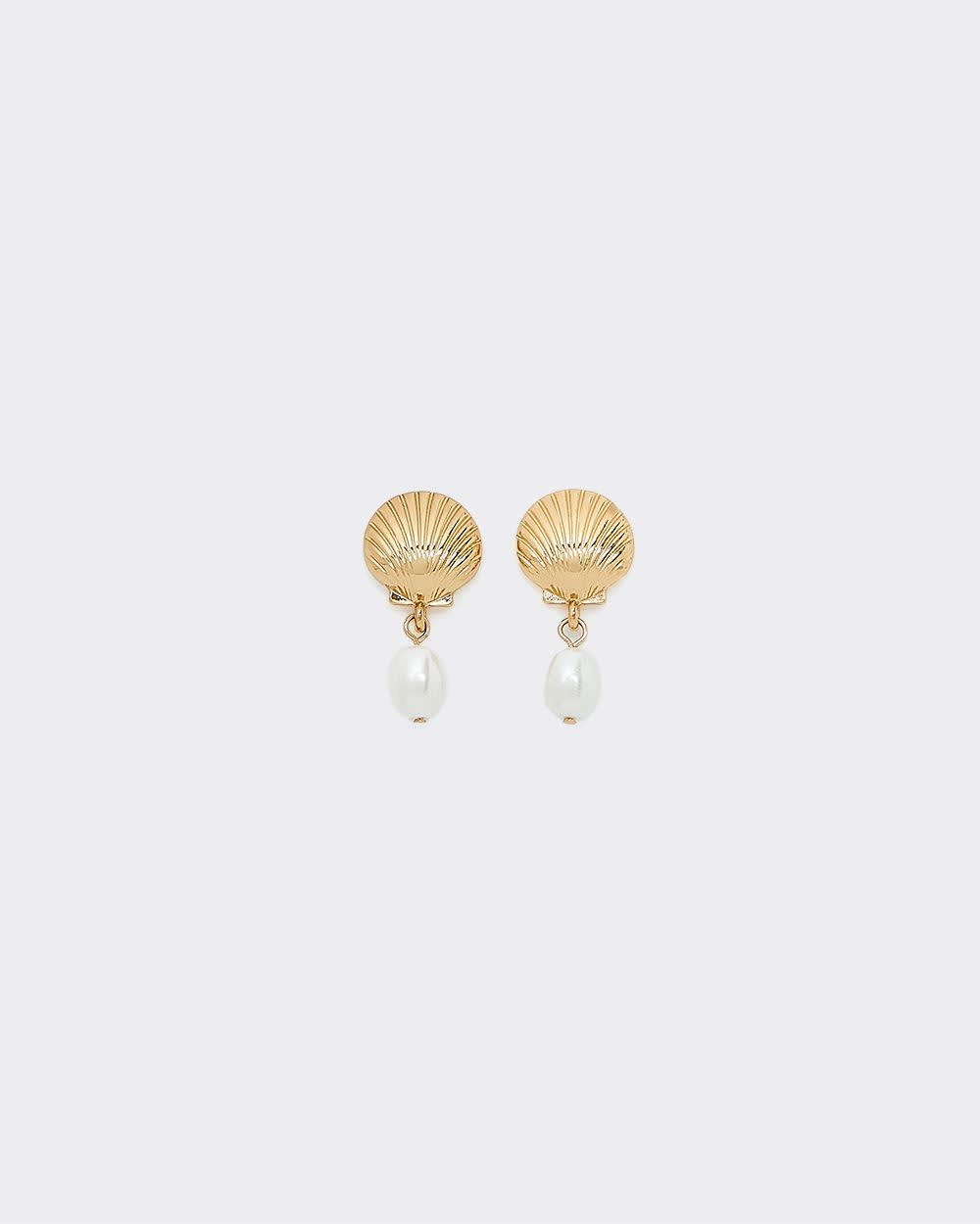 Boucles d'oreilles coquillages avec perles